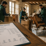 exemple devis débarras maison avec équipe triant meubles