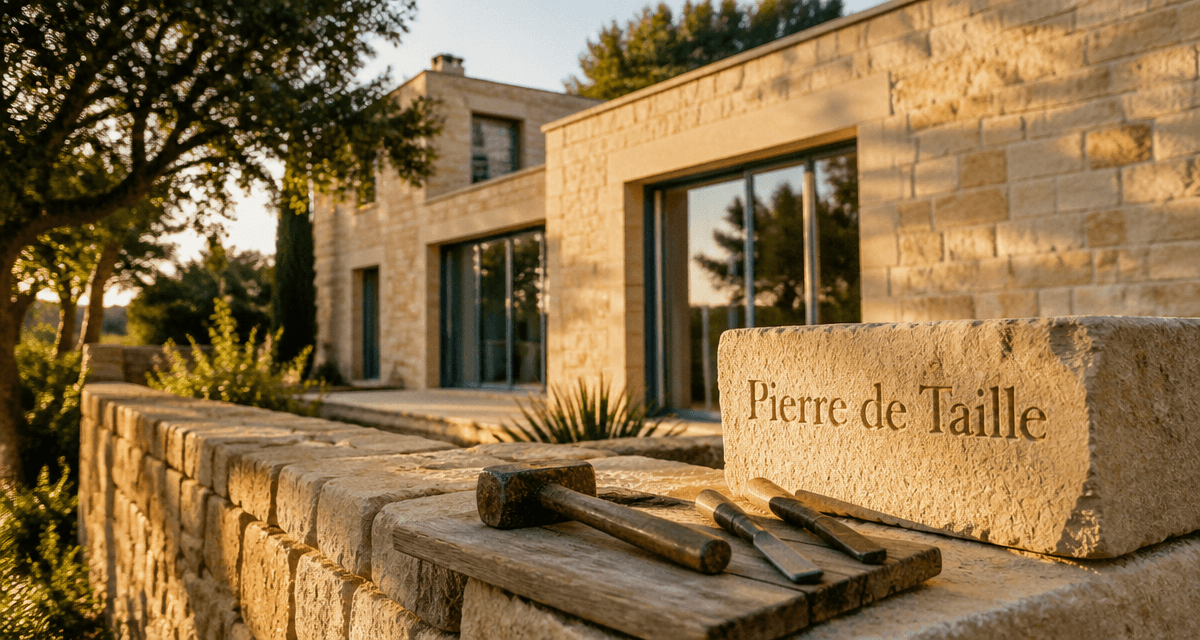 maison pierre de taille contemporaine au soleil
