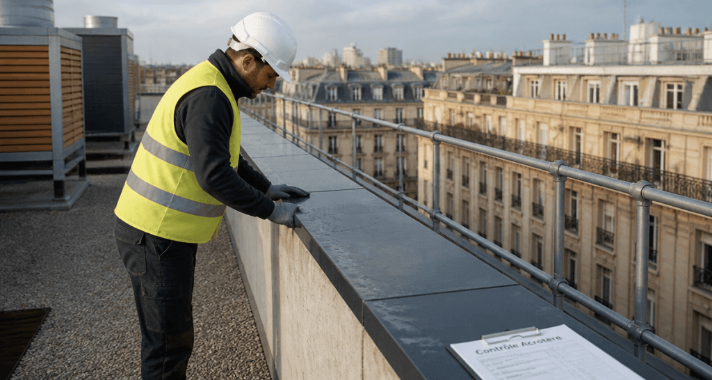acrotère toiture terrasse ouvrier contrôle