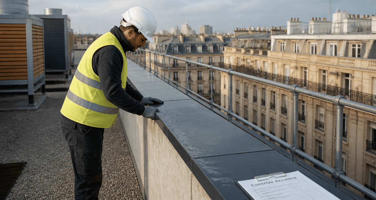 acrotère toiture terrasse ouvrier contrôle