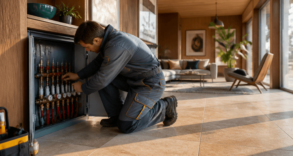 chauffage par le sol gaz collecteur artisan