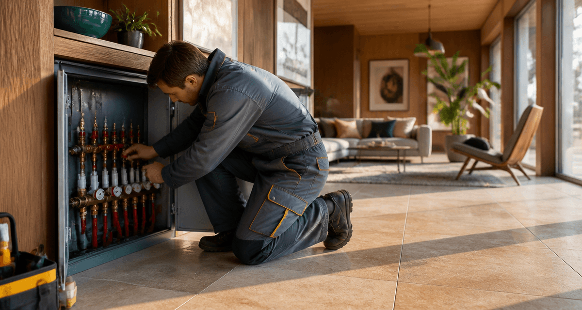 chauffage par le sol gaz collecteur artisan