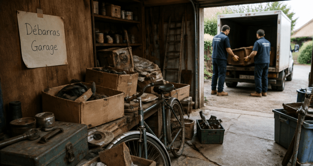 débarrasser un garage cartons triés professionnels