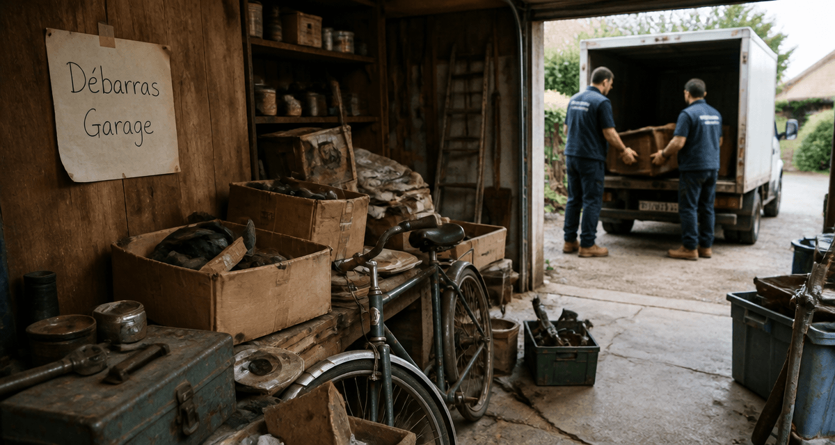 débarrasser un garage cartons triés professionnels