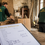 devis debarras équipe tri cartons salon