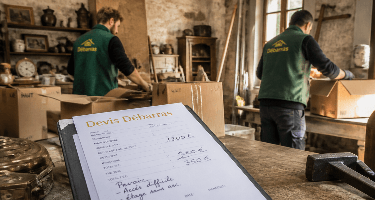 devis debarras équipe tri cartons salon