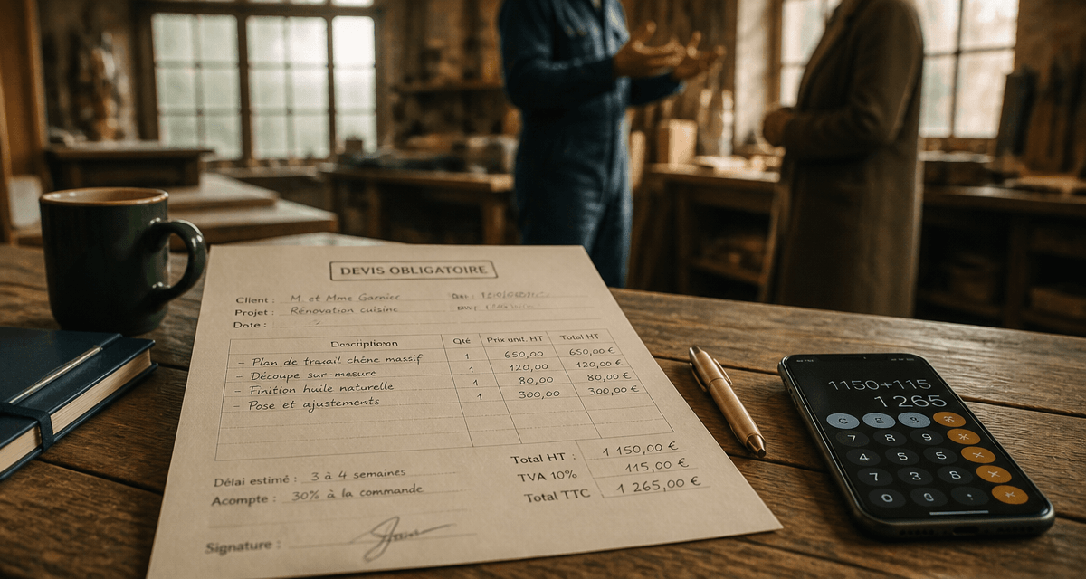 devis obligatoire à partir de quel montant, artisan et client en atelier