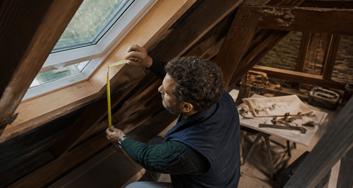 Artisan mesure dimension Velux dans combles