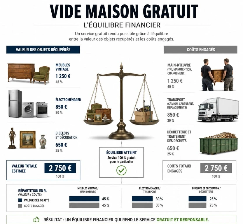 Infographie explicative du fonctionnement du vide maison gratuit et valorisation des objets