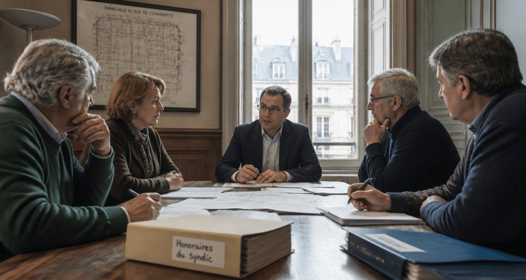 honoraires syndic sur travaux salle de réunion