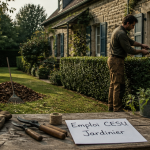 jardinier cheque emploi service devant maison