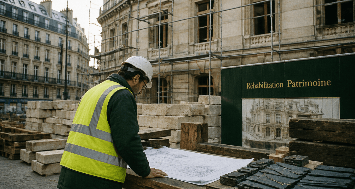 réhabilitation de bâtiments anciens Paris chantier