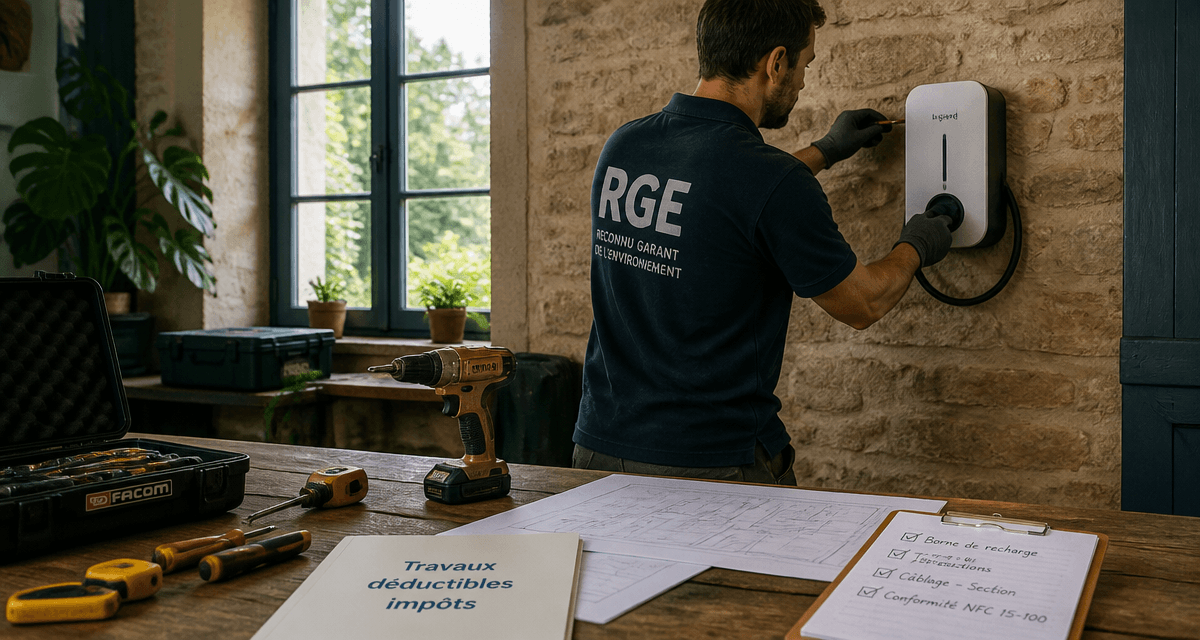 travaux déductibles impôts résidence principale 2024 borne recharge maison