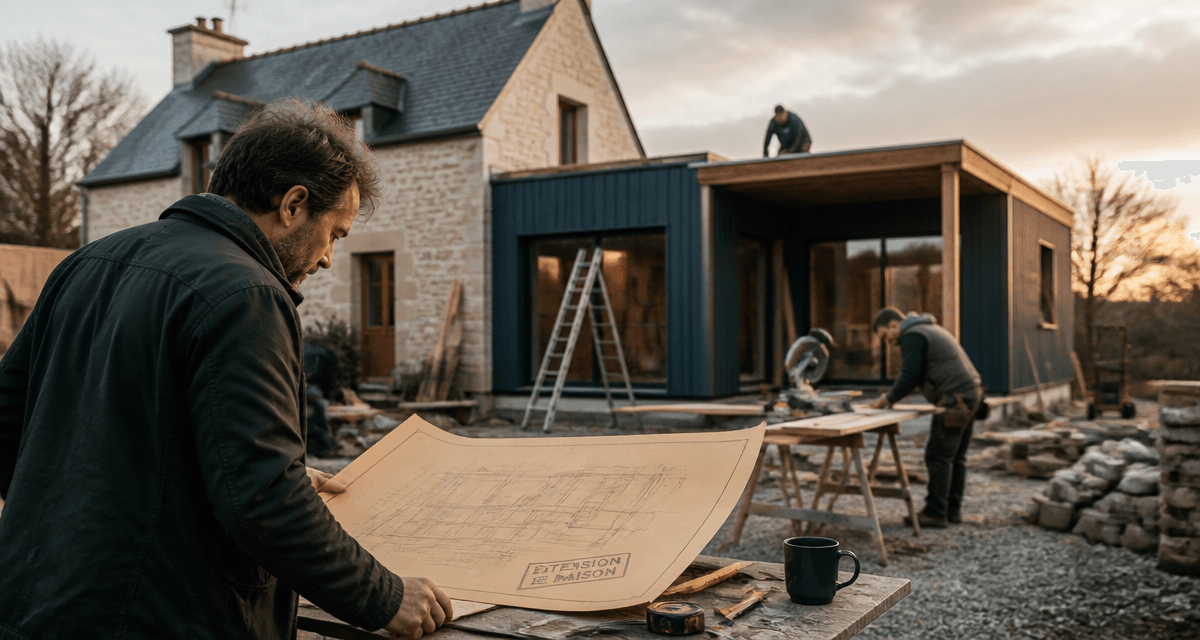 travauxmakers.fr extension maison chantier extension bois pierre