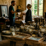 Vide maison 24 Dordogne table vaisselle ancienne