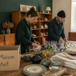 vide maison gratuit équipe trie objets salon