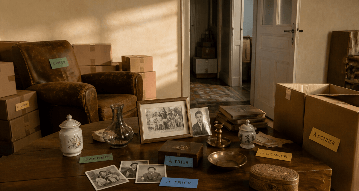 vider maison après départ en maison de retraite, tri des objets