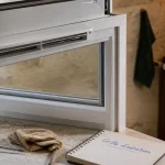 aeration fenetre pvc avec grille hygroréglable installée sur fenêtre