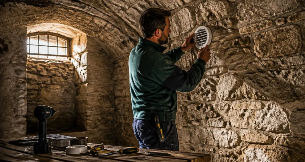 cave humide vmc artisan installe bouche