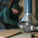 Event plomberie : plombier contrôle l’évent pour stopper les odeurs