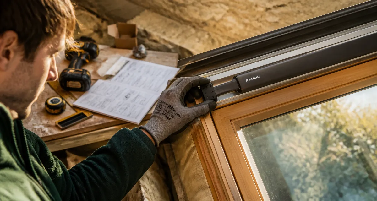 installation moteur electrique pour velux sur fenetre de toit