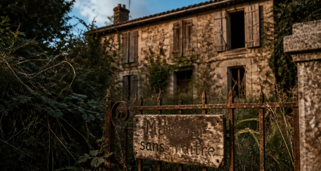 maison abandonnée volets bois végétation