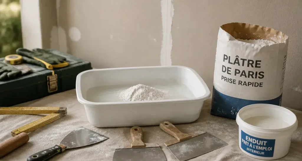 Platre pour reboucher : réparation mur à l’enduit et spatule