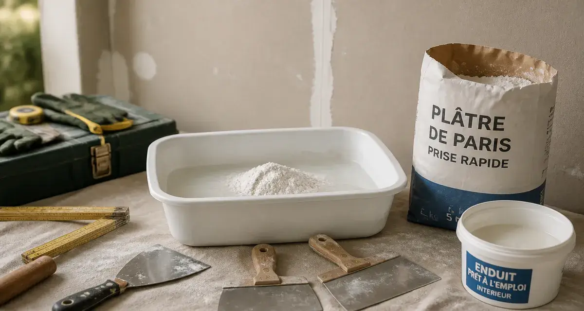 Platre pour reboucher : réparation mur à l’enduit et spatule