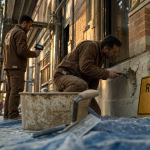 Ravalement de façade tous les combien : chantier avec échafaudage