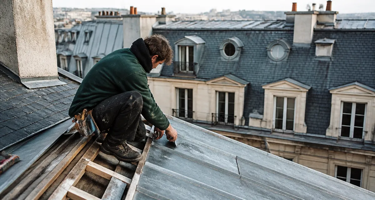 toiture zinc Paris couvreur ajuste feuille