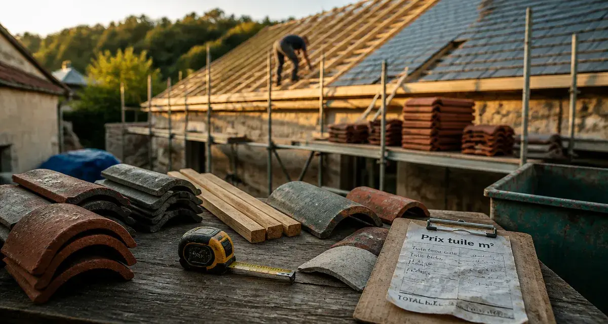 Tuile prix m2 : budget et pose sur chantier