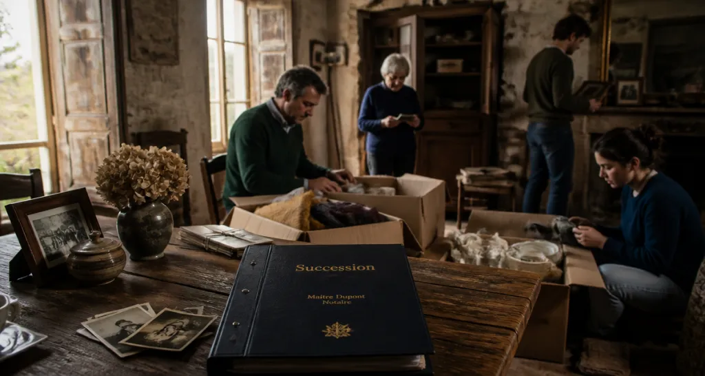 Vider maison après décès famille trie objets succession