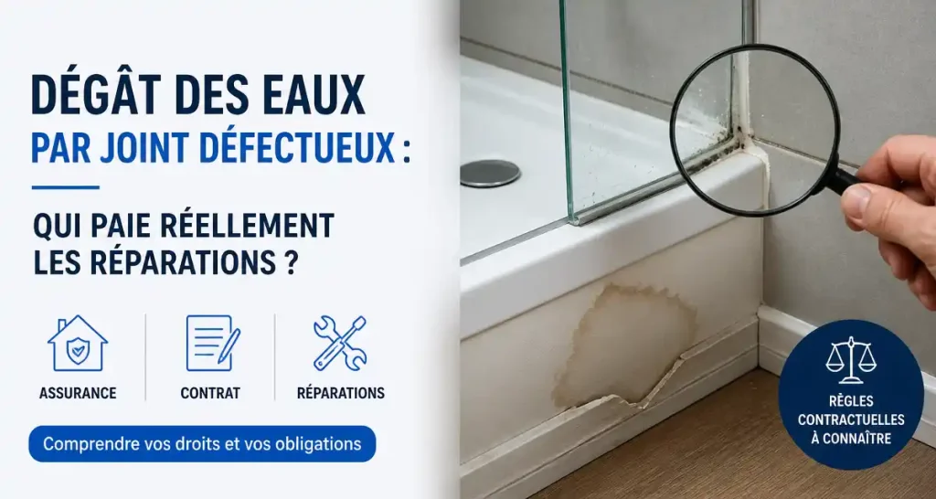 Dégât des eaux par joint défectueux : qui paie réellement les réparations ?