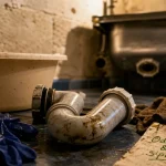 Canalisation qui pue : siphon sous un évier, odeur et nettoyage