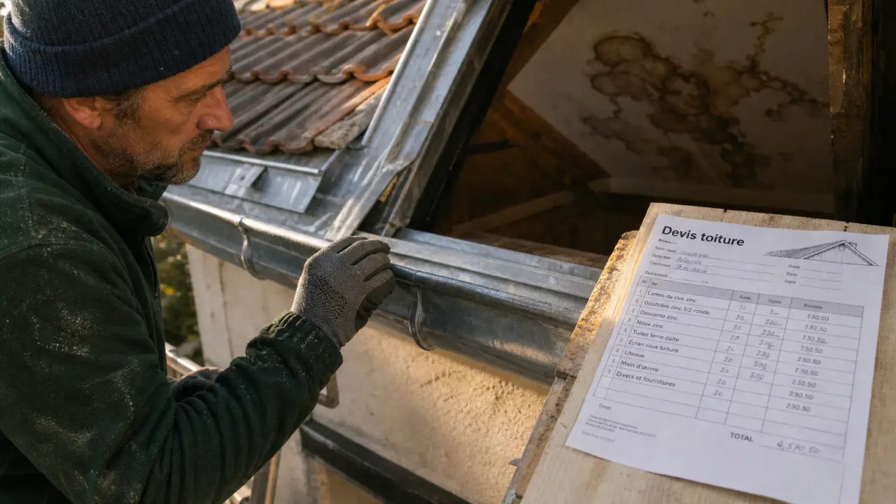 Couvre toit vérifie gouttière : fuite toiture, zinguerie et devis
