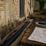 Drainage maison ancienne prix : tranchée, tuyau perforé