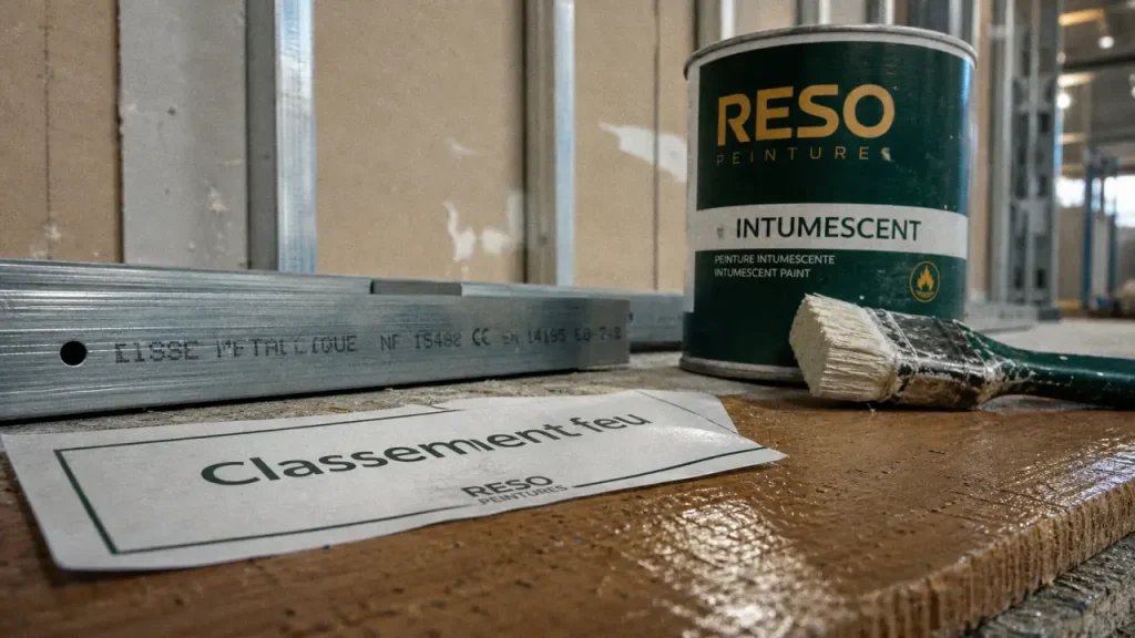 Materiaux ignifuge : etiquette classement feu sur chantier