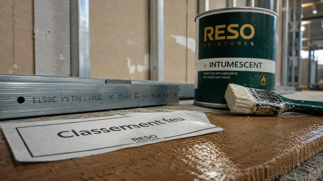 Materiaux ignifuge : etiquette classement feu sur chantier