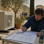 Pompe a chaleur montpellier air-air : unité extérieure en cour