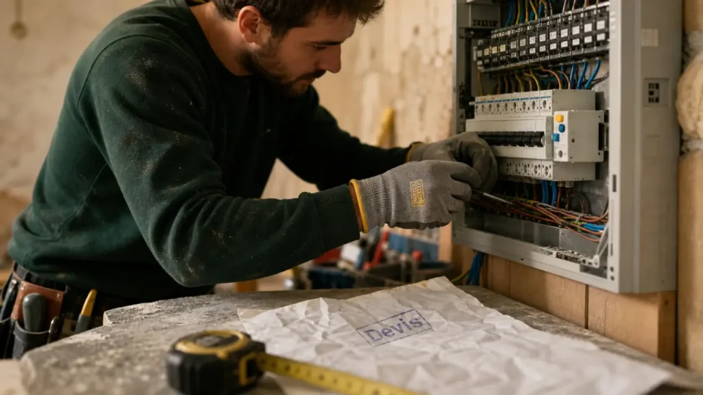 Taux horaire electricien : devis pour installation tableau électrique