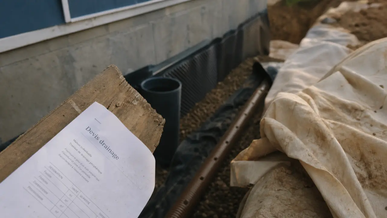 Devis travaux drainage : prix au mètre et profondeur 1,50 m