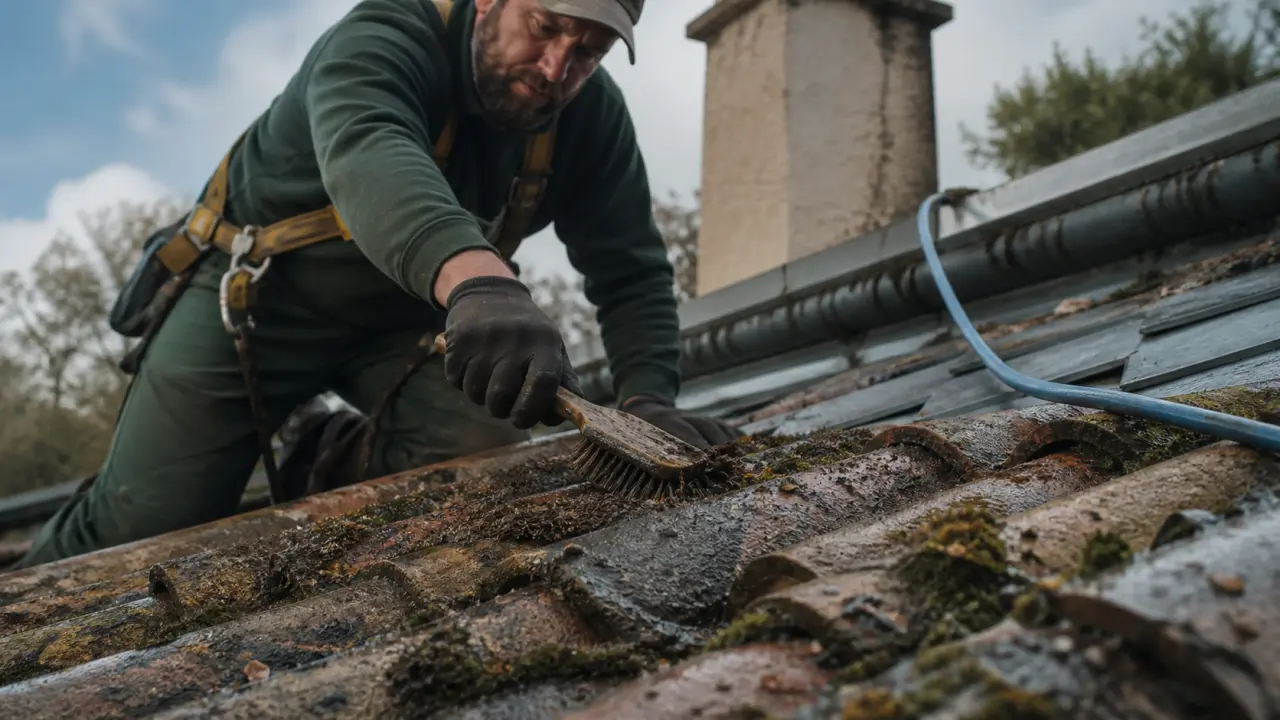 Nettoyage toiture Avignon : artisan démousse les tuiles et protège la toiture