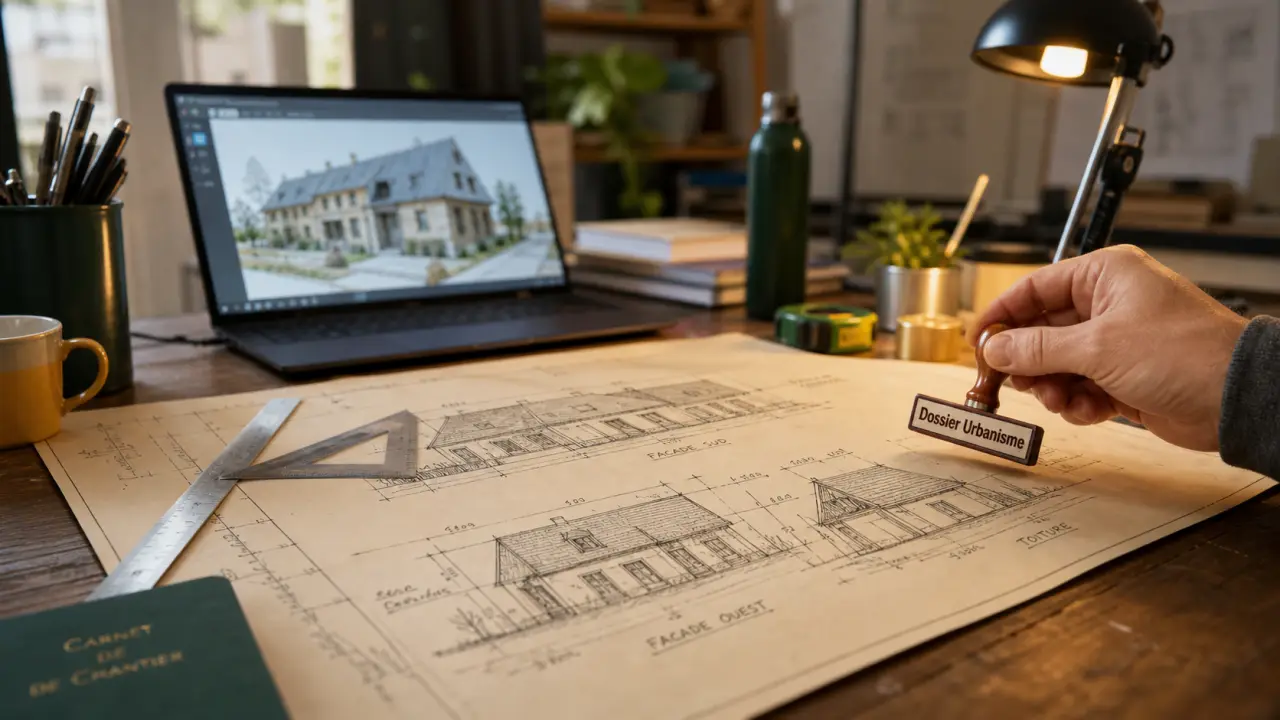Plan toiture avec cotes CERFA et vue 3D pour éviter le refus
