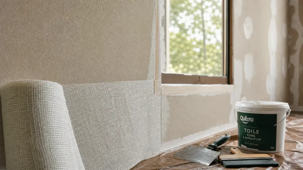 Pose de toile de verre murale : 24 h de séchage et les gestes qui évitent les bulles