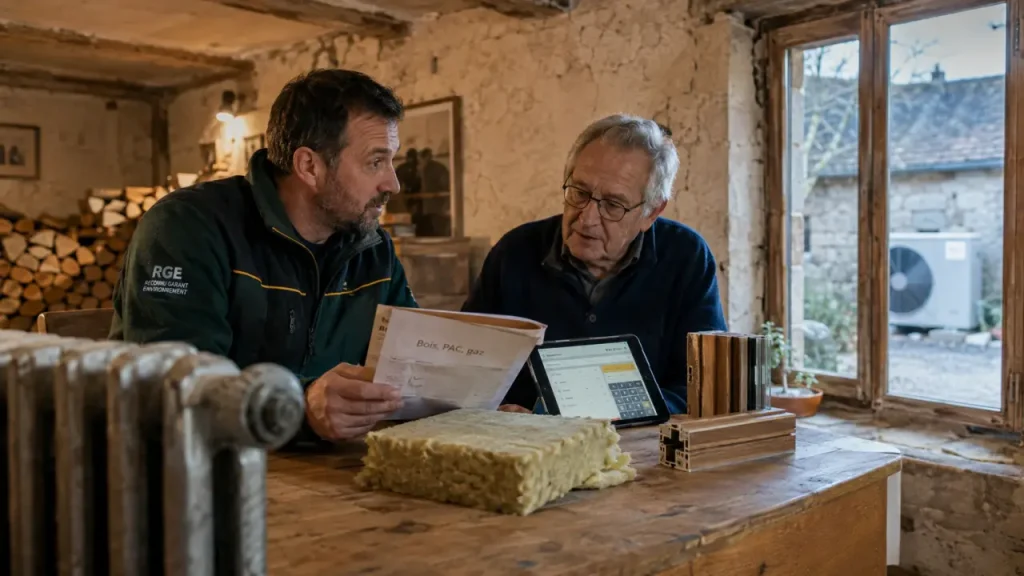 Bois, PAC ou gaz : quel chauffage coûte le moins cher dans une maison ancienne mal isolée ?