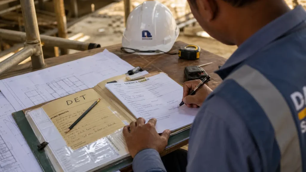 DET travaux : conformité, ordres de service et décomptes sous contrôle