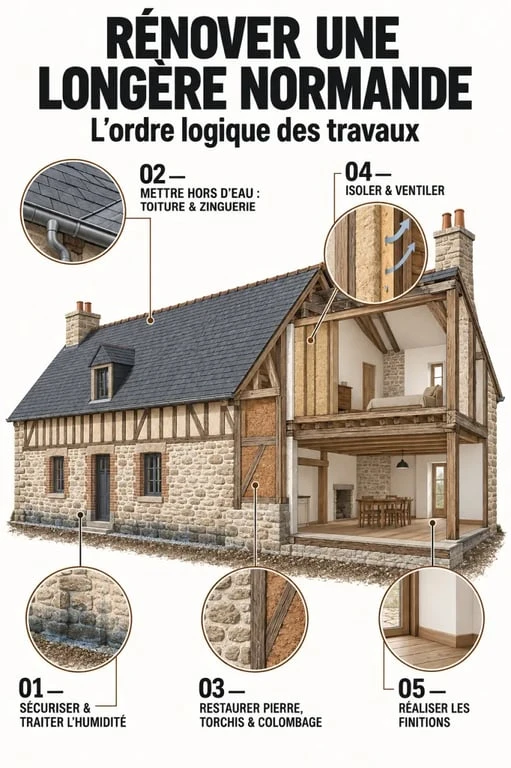 Ordre des travaux pour une rénovation maison normande ancienne
