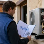 Installer une pompe à chaleur : technicien dimensionnement PAC sur chantier