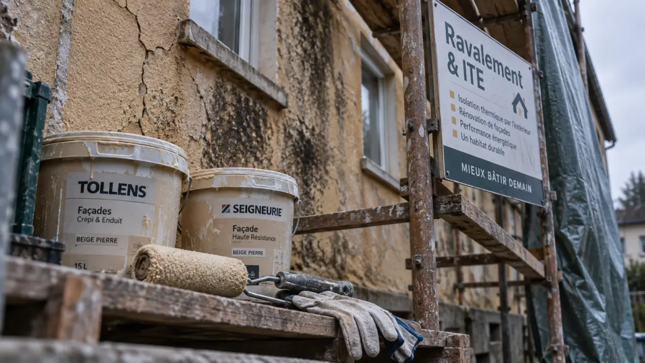 Moderniser façade maison année 70, diagnostic avant travaux, façade en chantier