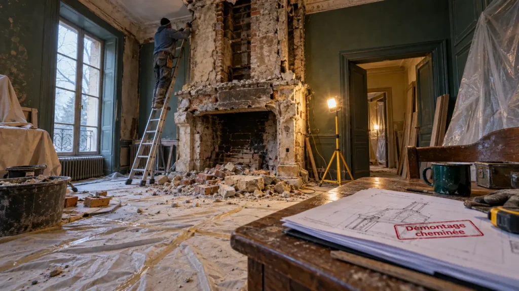 Démontage de cheminée : 4 options, des risques structurels à vérifier avant les travaux